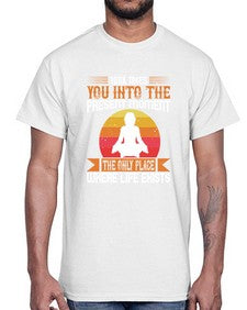 yoga takes you into the present moment the only place where life exists  644#- yoga- Cotton Tee