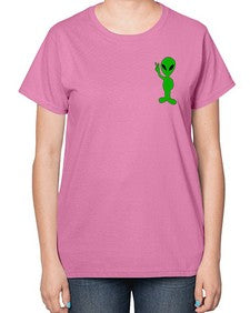 Alien in Pocket Side 3# - ufo-  Ladies T-Shirt