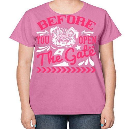 Before You Open The Gate Style 17# - dogs-  Ladies T-Shirt