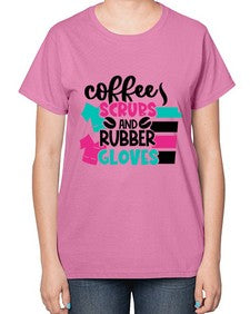 Coffee Scrubs And Rubber Gloves Style Style 664# - nurse-  Ladies T-Shirt