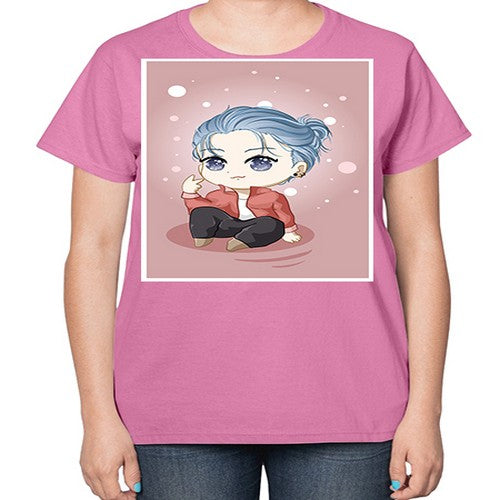 Cute little boy silver hair 78# - anime-  Ladies T-Shirt