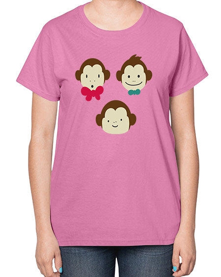 Cute_little_monkeys_5425 - monkey-  Ladies T-Shirt
