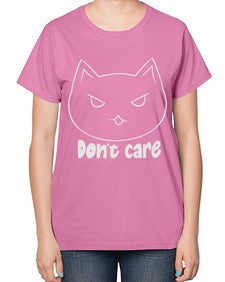 Dont Care - cats-  Ladies T-Shirt