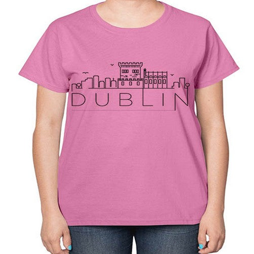Dublin Minimal Skyline 690# - cities-  Ladies T-Shirt