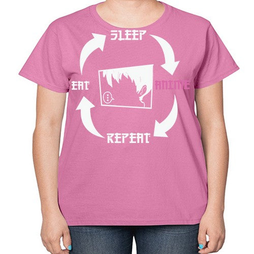 Eat Sleep Anime Repeat Anime Anime 226# - anime-  Ladies T-Shirt