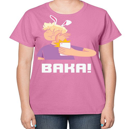 Funny Anime Baka Rabbit Slap Anime 228# - anime-  Ladies T-Shirt