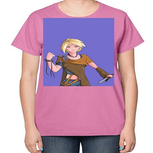 Girl hold knife 12# - anime-  Ladies T-Shirt