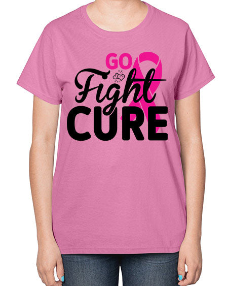 Go Fight Cure 23# - breast cancer-  Ladies T-Shirt