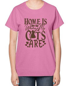 Home Is Where My Cats Are Style 15# - cats-  Ladies T-Shirt