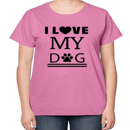 I Love My Dog Style 41# - dogs-  Ladies T-Shirt