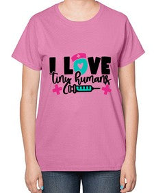 I Love Tiny Humans Style Style 904# - nurse-  Ladies T-Shirt
