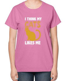 I Think My Cats - cats-  Ladies T-Shirt