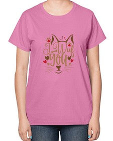 I Wuf You Style 16# - cats-  Ladies T-Shirt