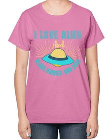 I love alien and blade runner 18# - ufo-  Ladies T-Shirt