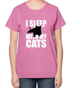 I sleep With My Cats - cats-  Ladies T-Shirt