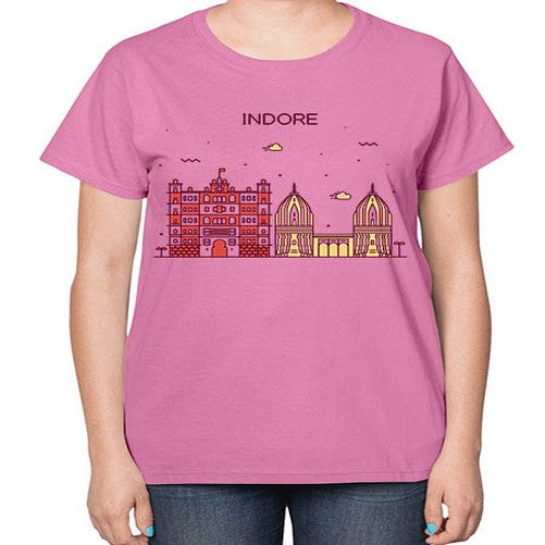 Indore 953# - cities-  Ladies T-Shirt