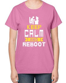 Keep Calm and reboot 27# - computer-  Ladies T-Shirt