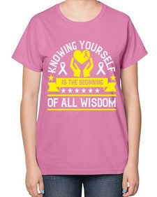 Knowing yourself is the beginning of all wisdom Style 38# - Self awareness-  Ladies T-Shirt