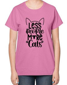 Less People More Cats Style 97# - cats-  Ladies T-Shirt