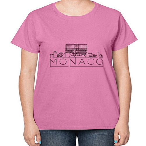 Monaco Minimal Skyline 1334# - cities-  Ladies T-Shirt