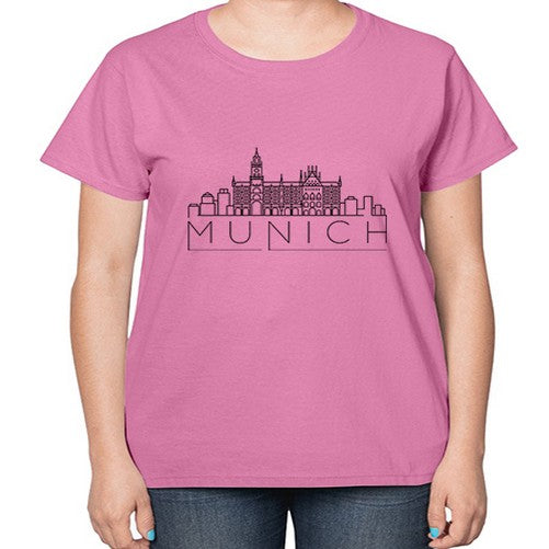 Munich Minimal Skyline 1386# - cities-  Ladies T-Shirt