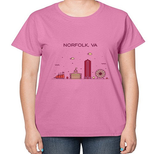 NorfolkVA 1496# - cities-  Ladies T-Shirt