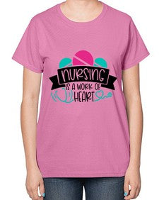 Nursing Is A Work Of Heart Style Style 1270# - nurse-  Ladies T-Shirt