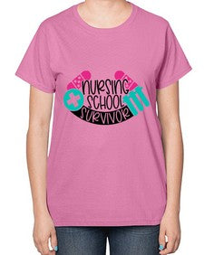 Nursing School Survivor Style Style 1280# - nurse-  Ladies T-Shirt