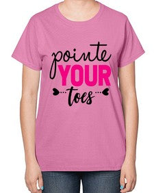Pointe your toes 176# - ballet-  Ladies T-Shirt