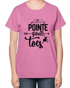 Pointe your toes 177# - ballet-  Ladies T-Shirt