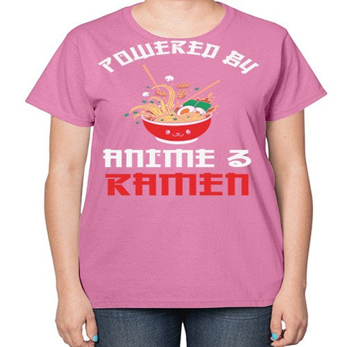 Powered by Anime amp Ramen 275# - anime-  Ladies T-Shirt