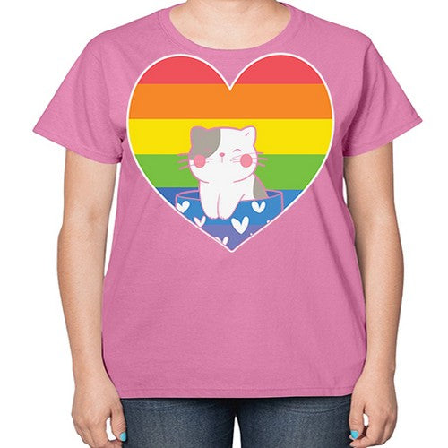 Pride Cat LGBT Kawaii Cats Anime 276# - anime-  Ladies T-Shirt