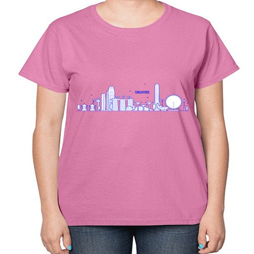 Singapore 1845# - cities-  Ladies T-Shirt