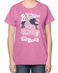 Skull Motorbiker 1059# - skull and bones-  Ladies T-Shirt