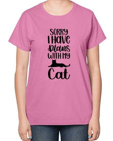 Sorry I Have Plans Style 105# - cats-  Ladies T-Shirt