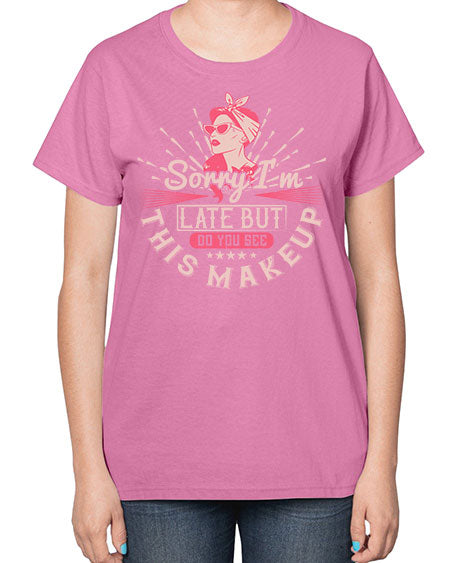 Sorry Im late but do you see this makeup Style 186# -makeup  Ladies T-Shirt