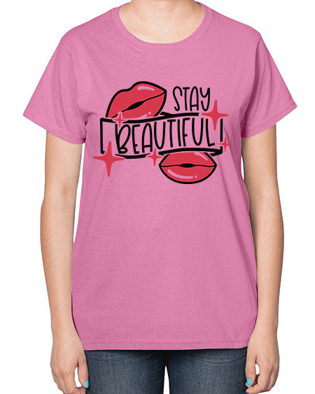 Stay Beautiful Style 19# -makeup  Ladies T-Shirt