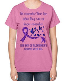The End Of AlzheimerS Start With Me 217# - alzheimers-  Ladies T-Shirt