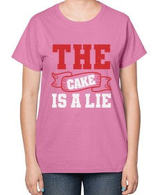 The cake is a lie 48# - video games-  Ladies T-Shirt