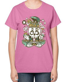 Treasure Skull Head 1185# - skull and bones-  Ladies T-Shirt