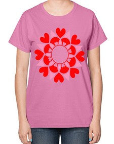 ValentineMandalaOPT 1194# - mandala-  Ladies T-Shirt