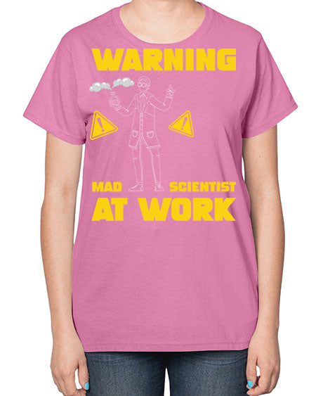 WarningMadScientistAtWorkScientistSkinite Scientist Skinite 13# - general science-  Ladies T-Shirt