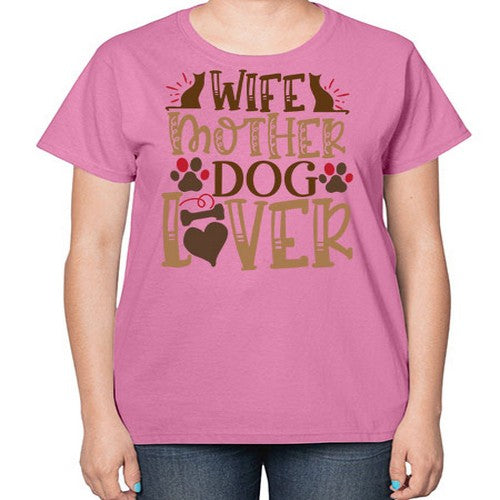 Wife Mother Dog Lover Style 58# - dogs-  Ladies T-Shirt