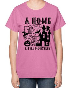 a home of a were wolf witch and their little monsters 53# - witch-  Ladies T-Shirt