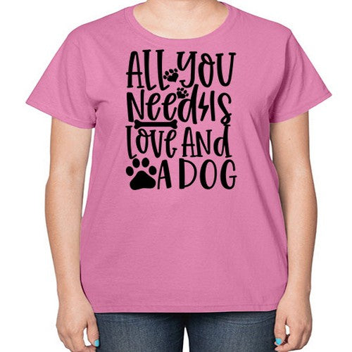 all you need is love and a dog 45# - dogs-  Ladies T-Shirt