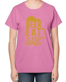 beer eat sleep 644# - beer-  Ladies T-Shirt
