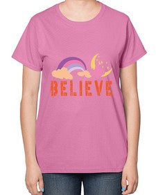 believe 47# - unicorn-  Ladies T-Shirt