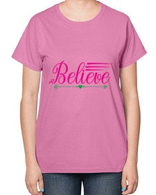 believe 49# - unicorn-  Ladies T-Shirt