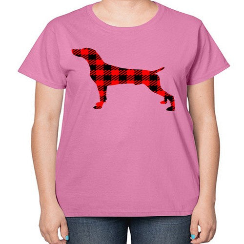 buffalo plaid beagle 63# - dogs-  Ladies T-Shirt