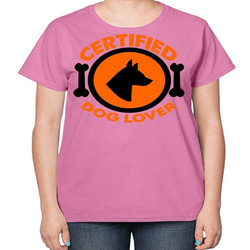 certified dog lover - dogs-  Ladies T-Shirt
